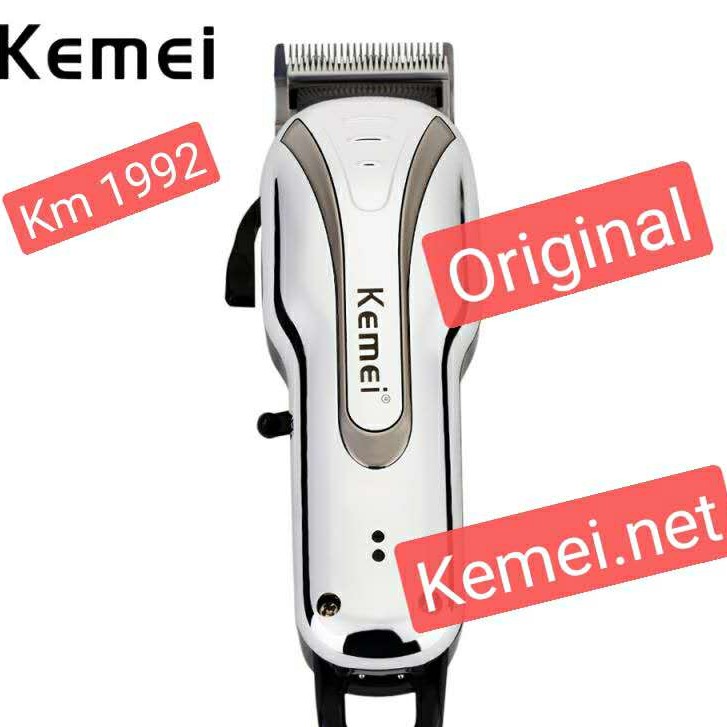 Kemei Alat Mesin Cukur Rambut Rechargeable Hair Clipper KM-1992 Cas