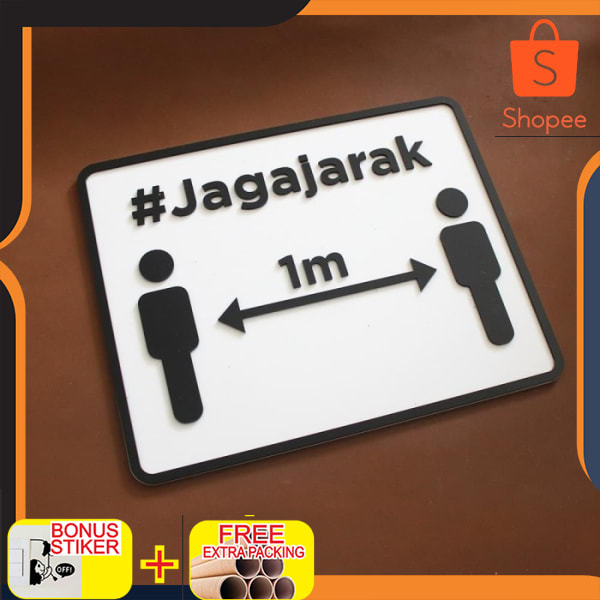 

Jaga Jarak Sign Acrylic | 20 x 25 cm | Sign Board Akrilik Keren