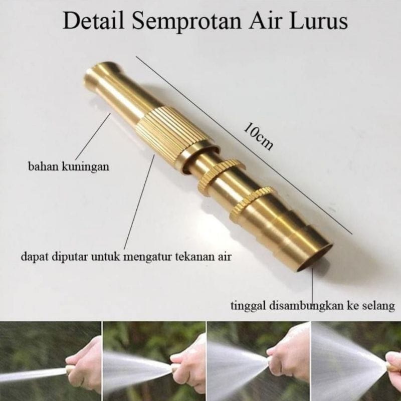 Semprotan Tembaga Kuningan Semprotan Air Lurus Kuningan Semprotan Air Taman Semprotan Air Cuci Motor Mobil Spray Nozzle Semprotan Tanaman