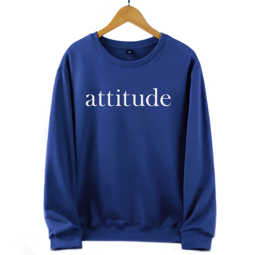 FenishaStore Sweater Oversize ATTITUDE Crewneck Wanita Terbaru Size M-L-XL-XXL Bisa Bayar Ditempat COD