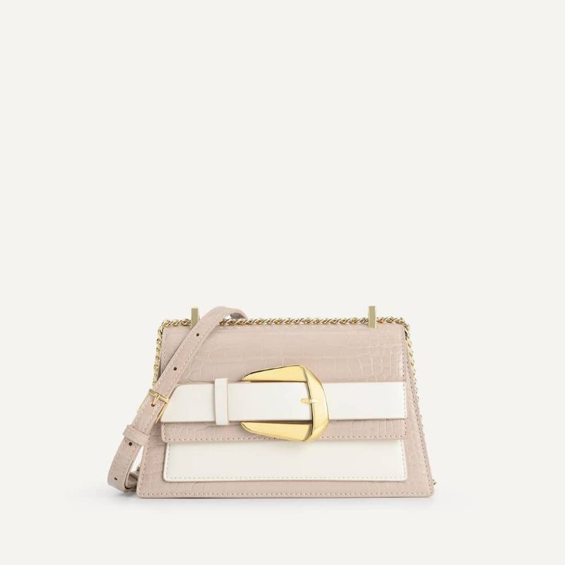 10.10 SALE | PDRO Buckled Croc-Effect Shoulder Bag