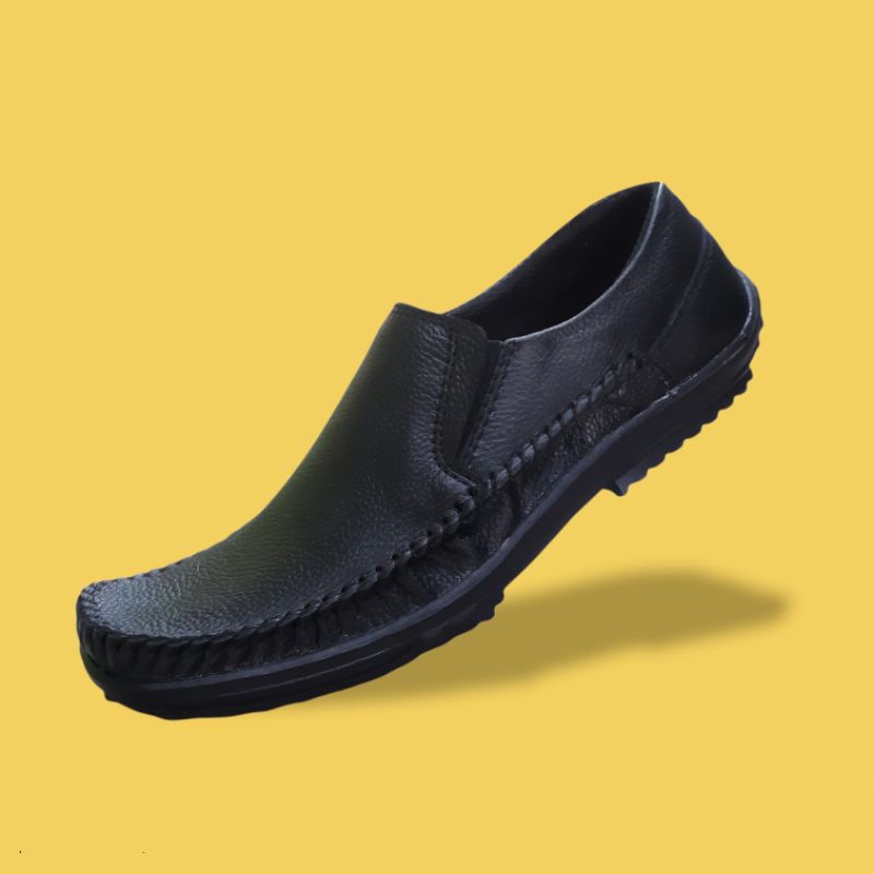 sepatu loafer pria casual kulit asli berkualitas premium sepatu mocasin pria sole karet mentah