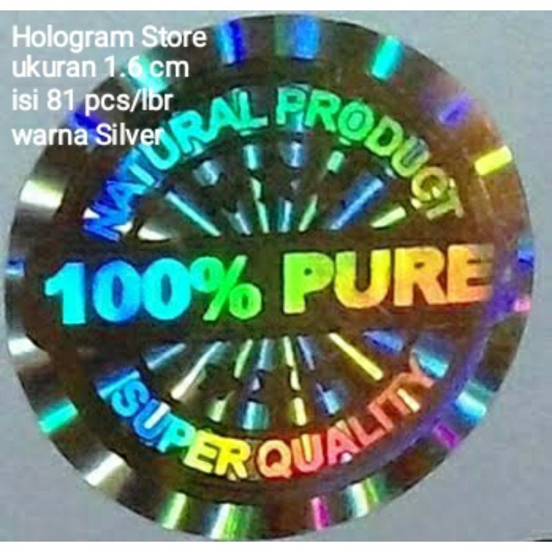 

Stiker hologram 100% pure