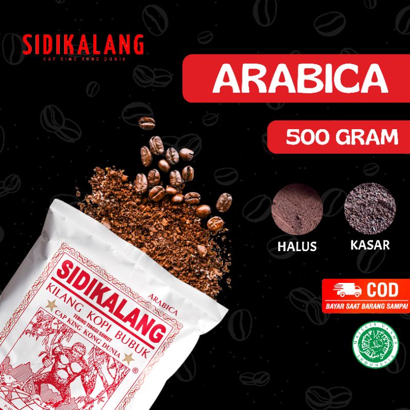 

SIDIKALANG - Kopi Bubuk Arabica 500gr [Dark Roast] Tubruk Hitam Pahit - Cap Kingkong Dunia