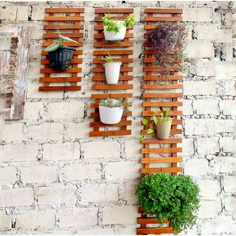 rak bunga tempel dinding / perlengkapan tanaman/ tempat pot bunga