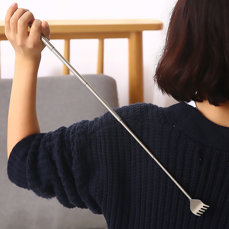 HOVELSHOP Garukan Punggung Pengaruk Badan Teleskopic Stainless Back Scratcher