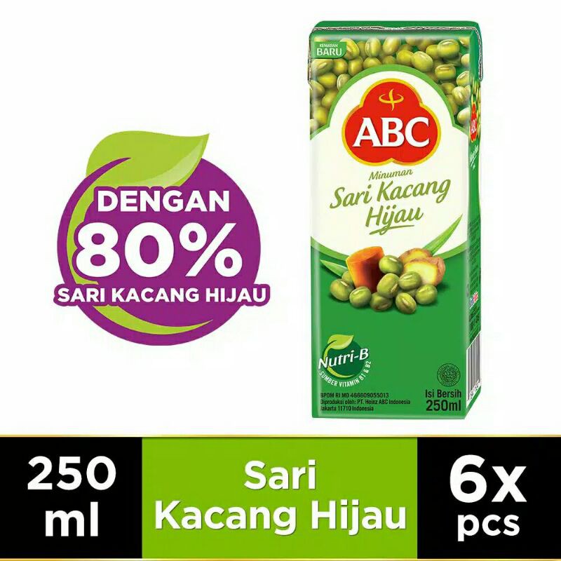 

6 Pcs - ABC Minuman Sari Kacang Hijau 250 mL