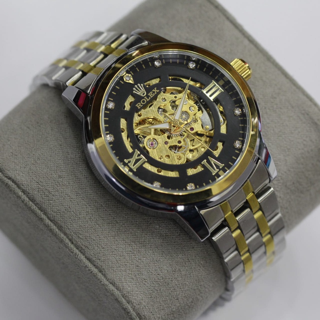 JAM TANGAN PRIA ROLEX SKELETON AUTOMATIC STAINLESS STELL/(SUPER PREMIUM) JAM TANGAN ROLEX AUTOMATIC OTOMATIS JAM ROLEX PRIA/JAM TANGAN PRIA AUTOMATIC TERBARU DAN TERLARIS