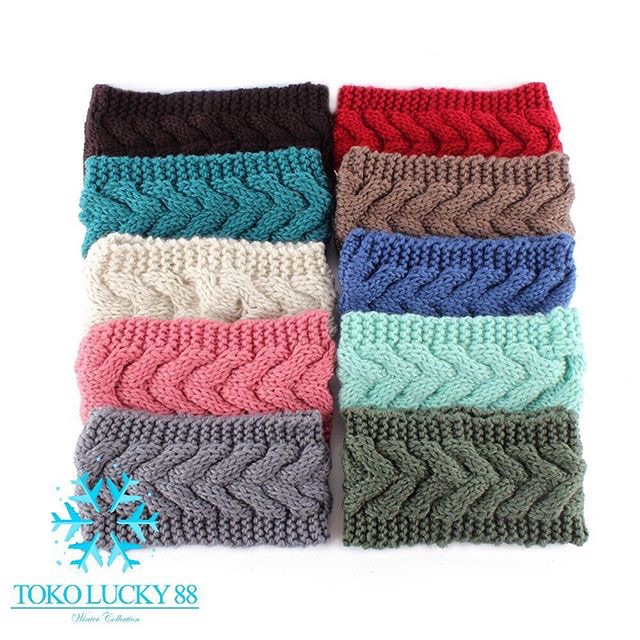 IMPORT Headband Rajut Wool Winter Musim Dingin Infinity