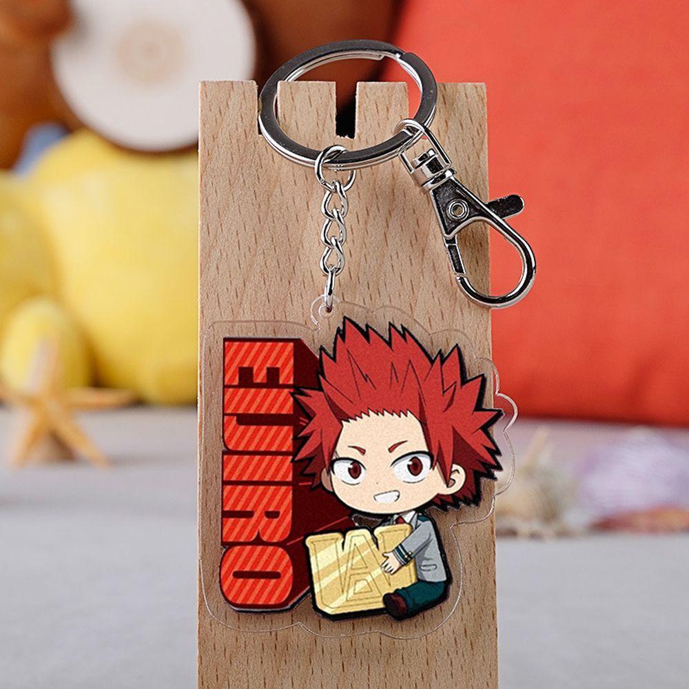 [Elegan] My Hero Academy Gantungan Kunci Aksesoris Anime Cosplay Dua Sisi Shoto/Izuku Todoroki Shouto Key Rings