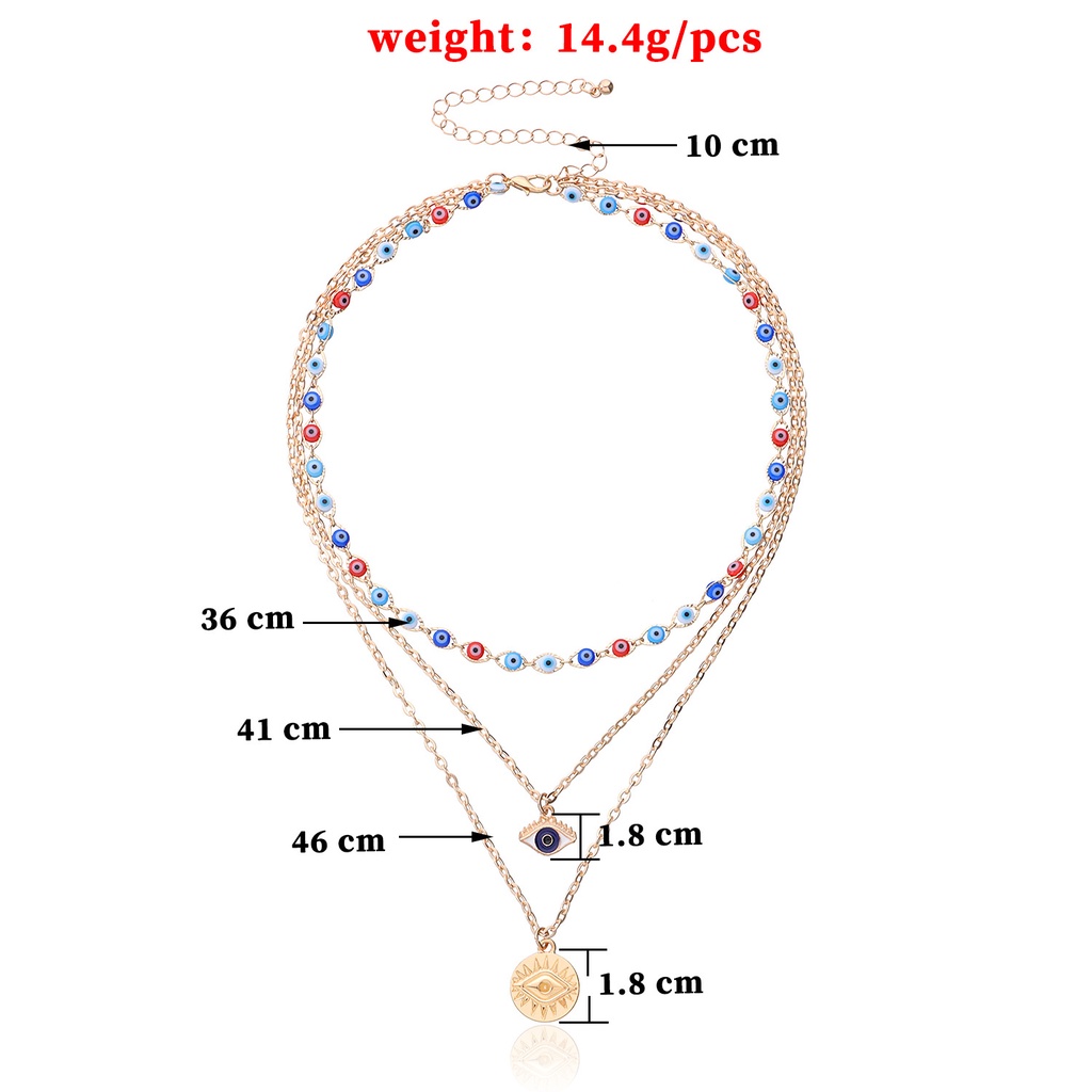 Setan Mata Jahat Liontin Multilayer Kalung Gelang Retro Wanita Pesona Rantai Panjang Biru Mata Ajaib Sederhana Vintage Yang Dapat Disesuaikan Hadiah Perhiasan Grosir