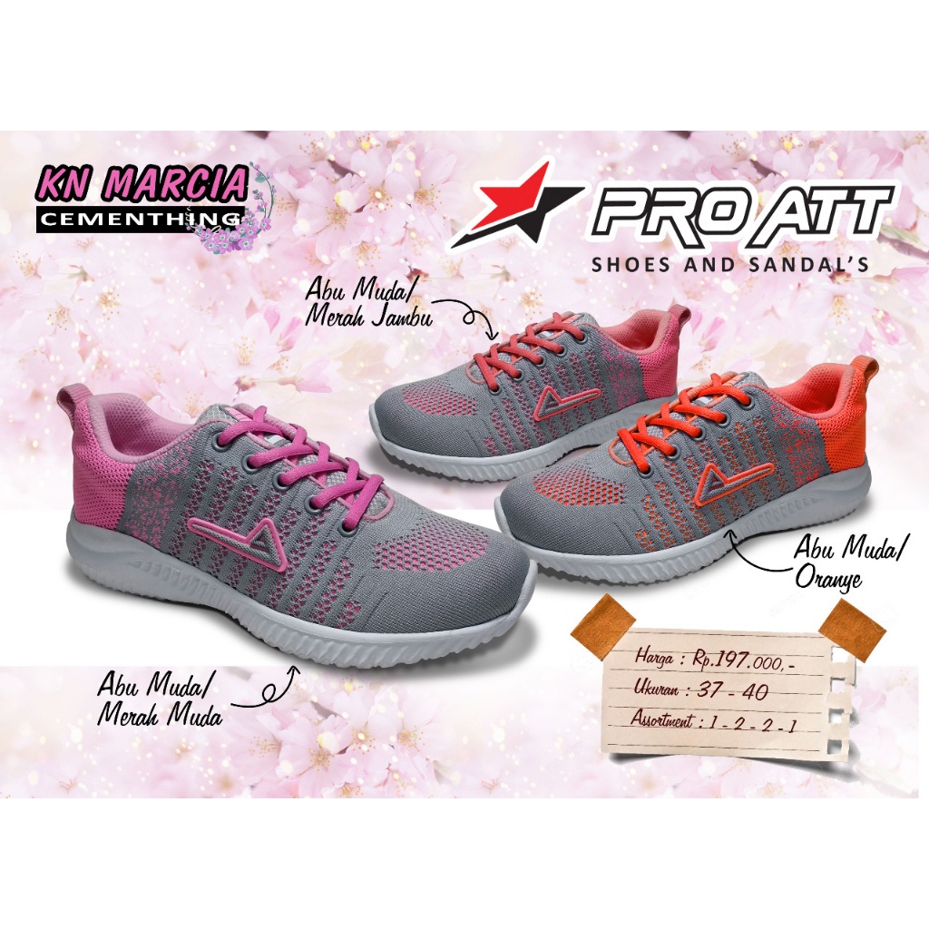 gof PRO ATT KN MARCIA Sepatu Sneaker Wanita Dewasa Anti Slip Original