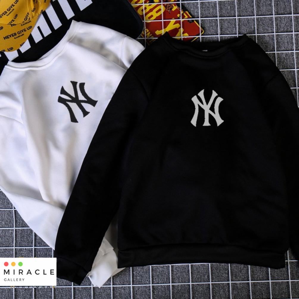 Sweater Oblong Crewneck Couple / Baju Pasangan NY COUPLE Bahan Fleece Premium