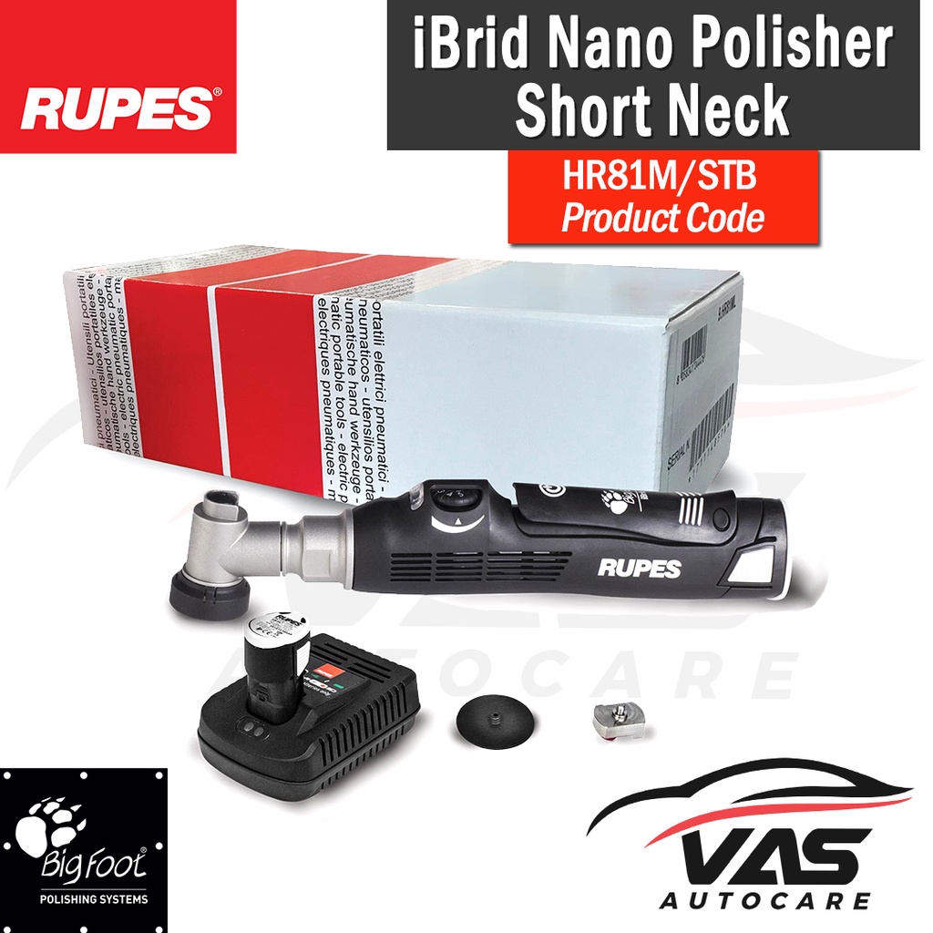 RUPES BIGFOOT NANO IBRID SHORT NECK KIT i brid Polisher Mesin Poles