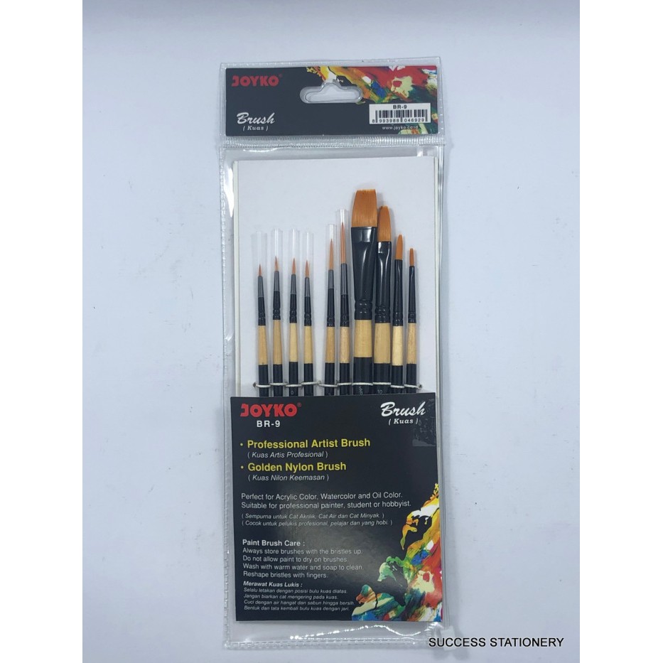 

JOYKO KUAS SET BR9 FLAT ROUND NYLON