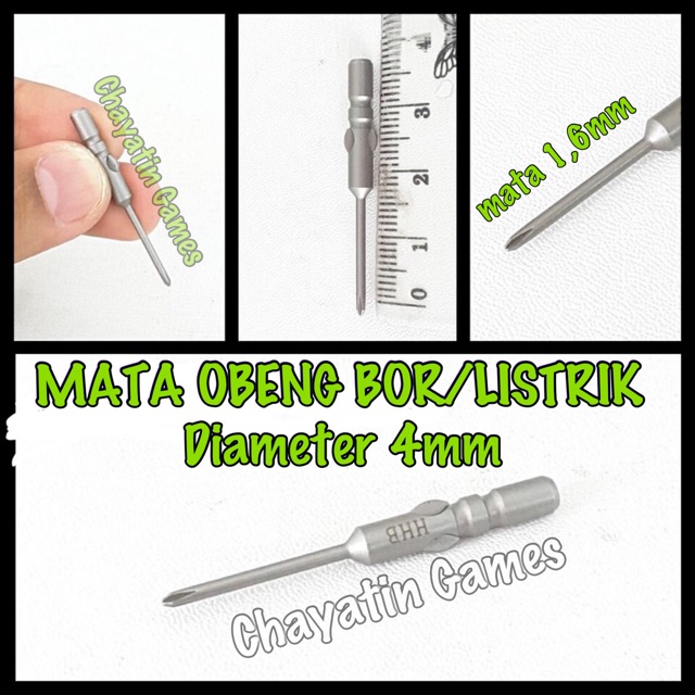 Mata Obeng Bor Listrik model Plus ukuran 1.6mm - 1.6 mili Diameter 4mm