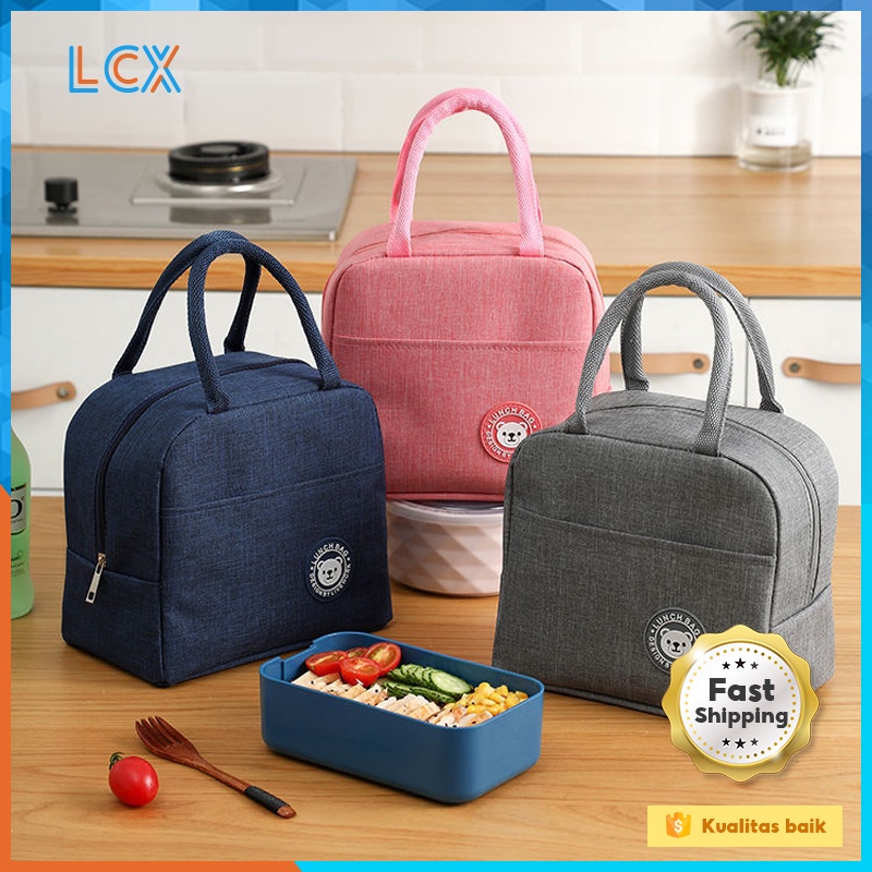 LCX Tas Bekal Lunch Cooler Bag Box Makanan Alumunium Kotak Makan Dewasa Anak Tahan Panas Dingin VS-8