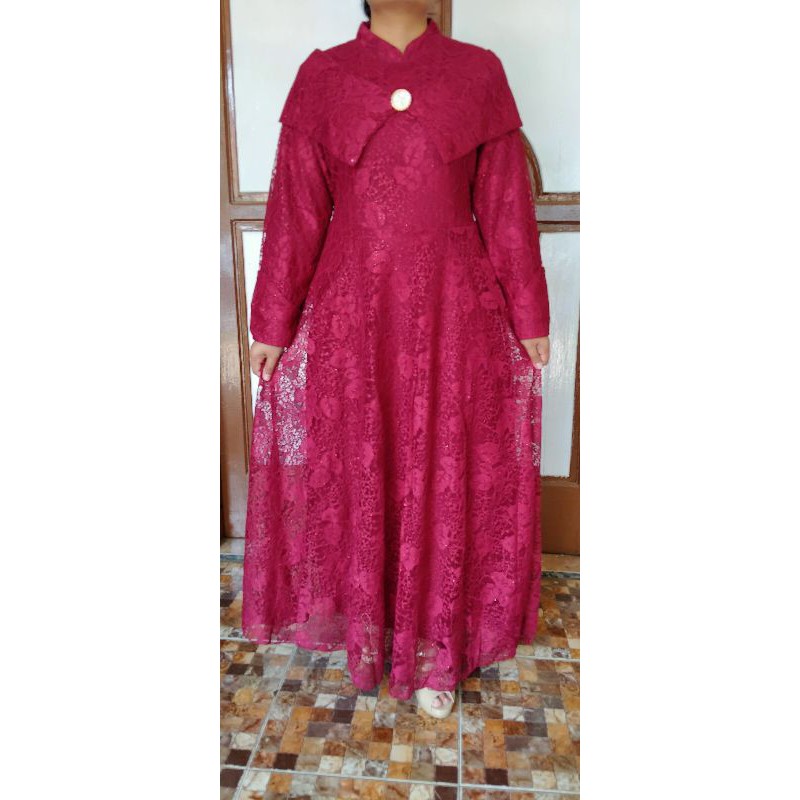 gamis brokat lapis furing mutiara cantik sabrina rampel