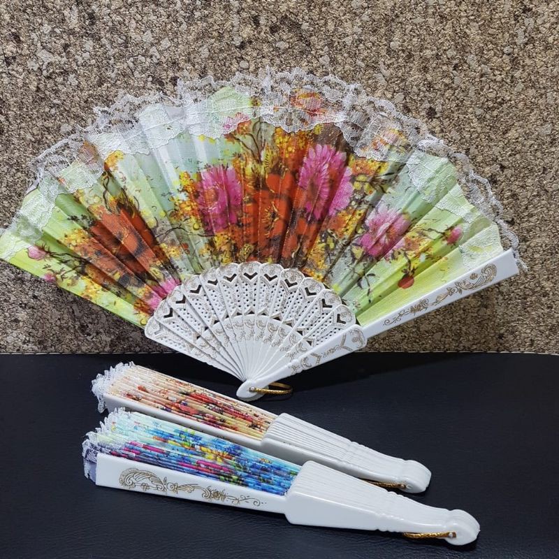 Kipas Spanyol Putih / Souvenir Kipas Spanyol Putih / Souvenir Kipas Renda Motif