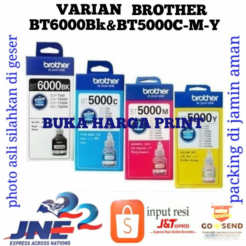 Tinta Refill Brother BT6000Bk BT5000c, m, y Printer Brother DCP-T300 DCP-T500W DCP-T700W MFC-T800W