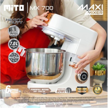 Mito MX700 Maxi Mixer Model Terbaru Mixer Heavy Duty MX 700 Mixer Kapasitas 7 Liter-Garansi 1 Tahun