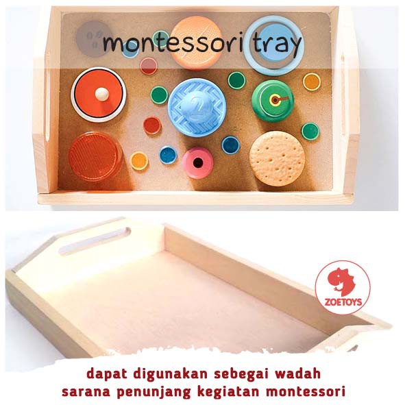 Zoetoys Montessori Tray | PRACTICAL LIFE | Nampan Baki Kayu | Mainan Edukasi Anak