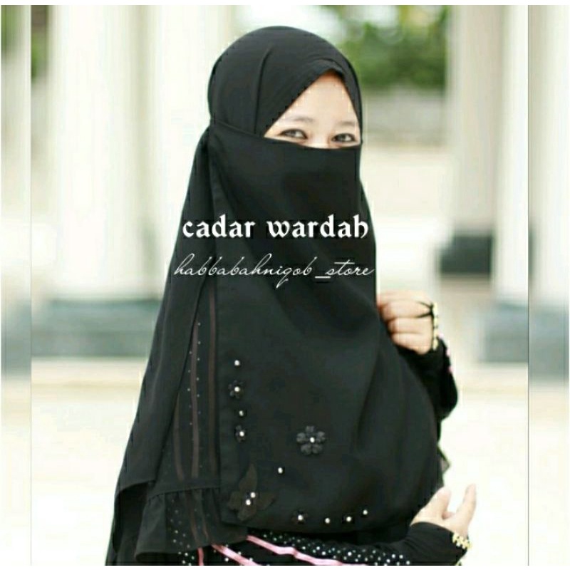 Cadar Tutup Wardah Manik Bunga Original,Cadar Tutup Cadar Temboro Cadar Polos Niqob Temboro Termurah