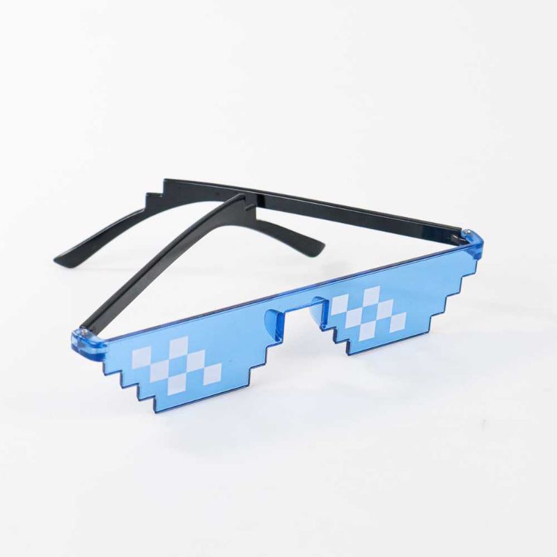 Sozzy Kacamata Model Pixel Minecraft Mosaics Thug Life Warna Biru