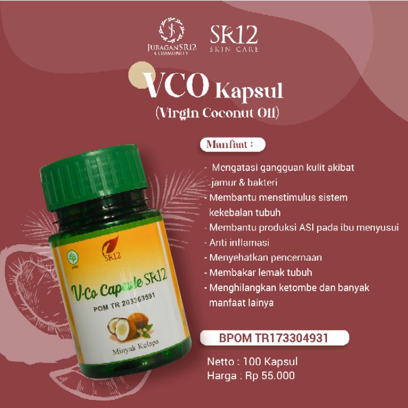 VCO KAPSUL &amp; CAIR ORIGONAL BPOM / SR12 VCO COCONUT OIL ORIGINAL