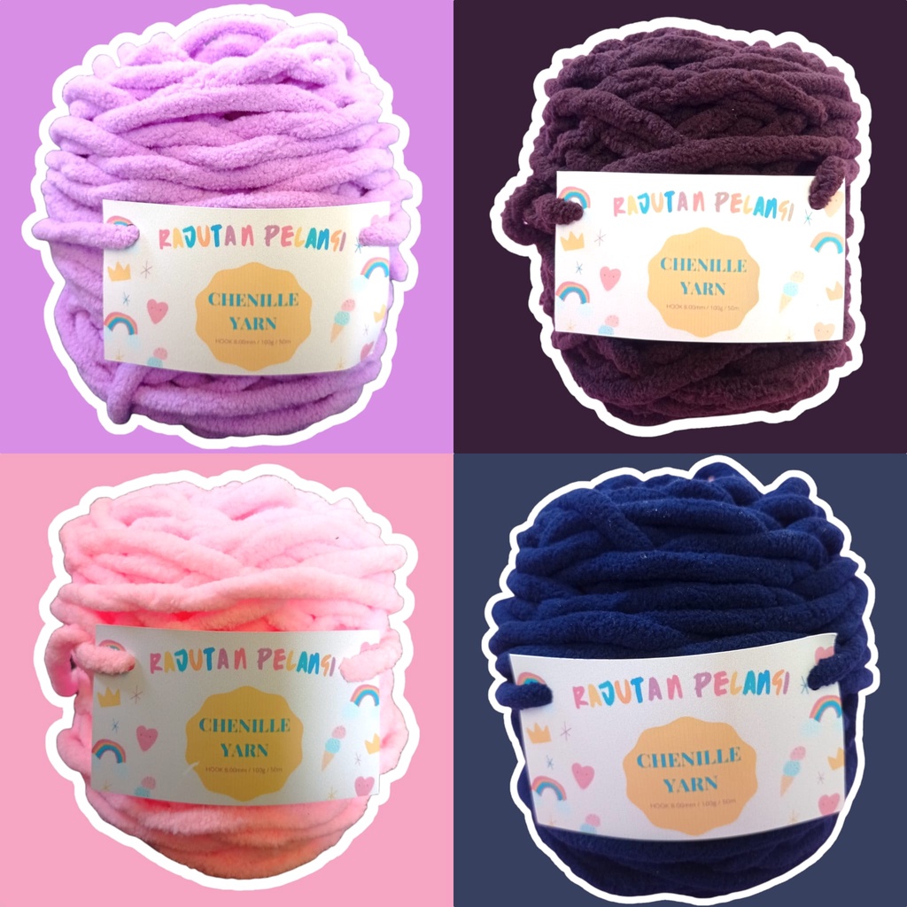 BENANG RAJUT CHENILLE IMPORT /  CHENILLE YARN