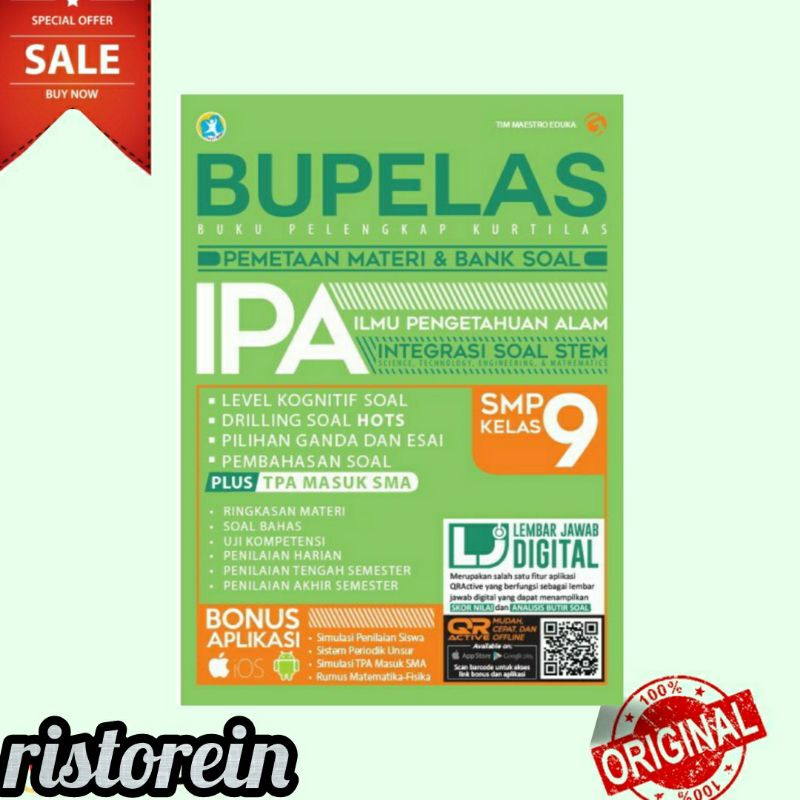 BUKU PELAJARAN / LATIHAN SOAL SMP : BUPELAS IPA SMP KELAS 9 KURTILAS