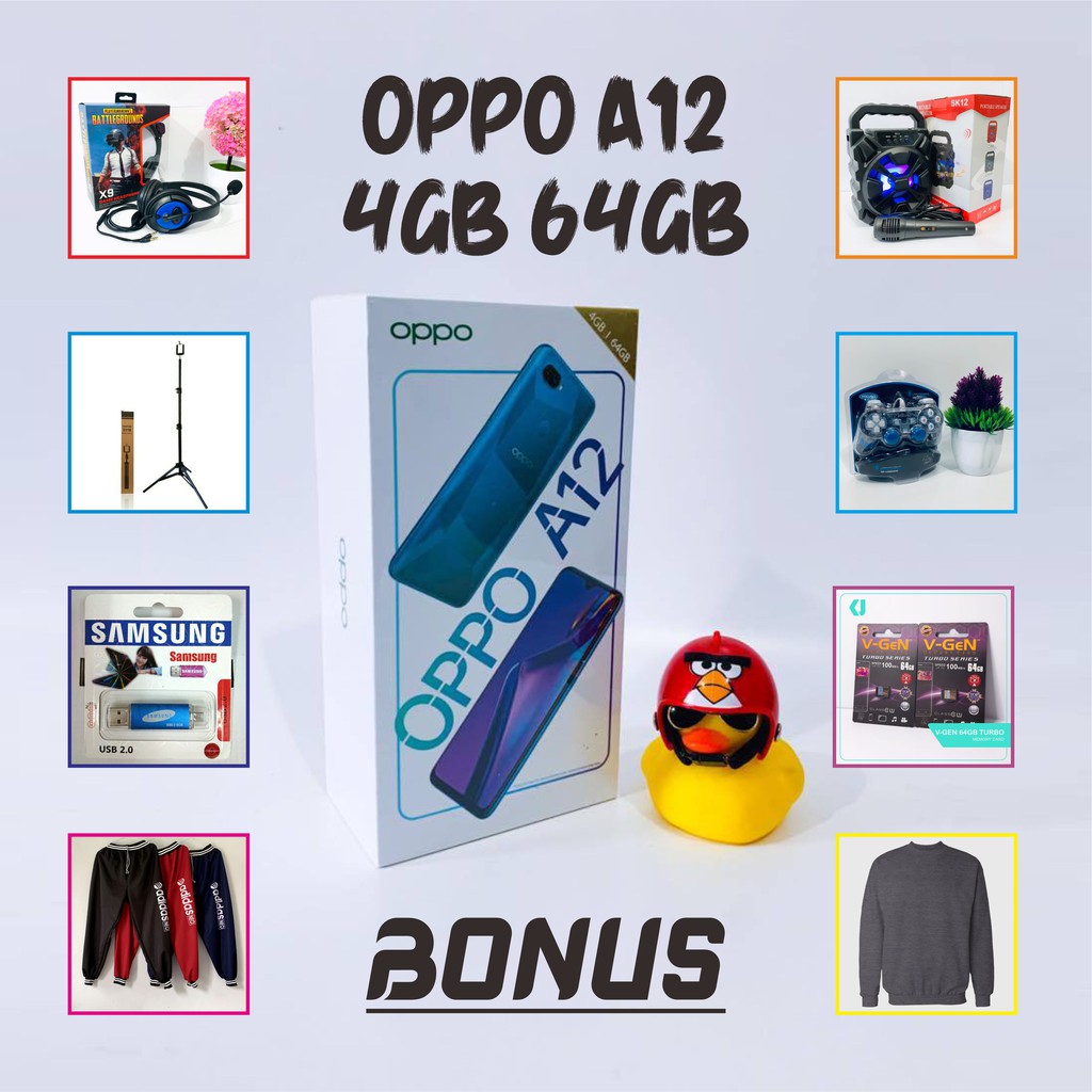 OPPO A12 RAM 4/64 GB GARANSI RESMI OPPO INDONESIA BANYAK BONUSNYA