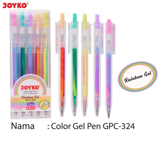 

Rainbow Color Gel Pen GPC-324 1 Pax isi 5 pcs