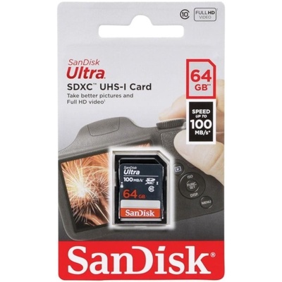 SD Card SanDisk Ultra SDXC 64GB 100MB/s (SDSDUNR-064G-GN3IN)