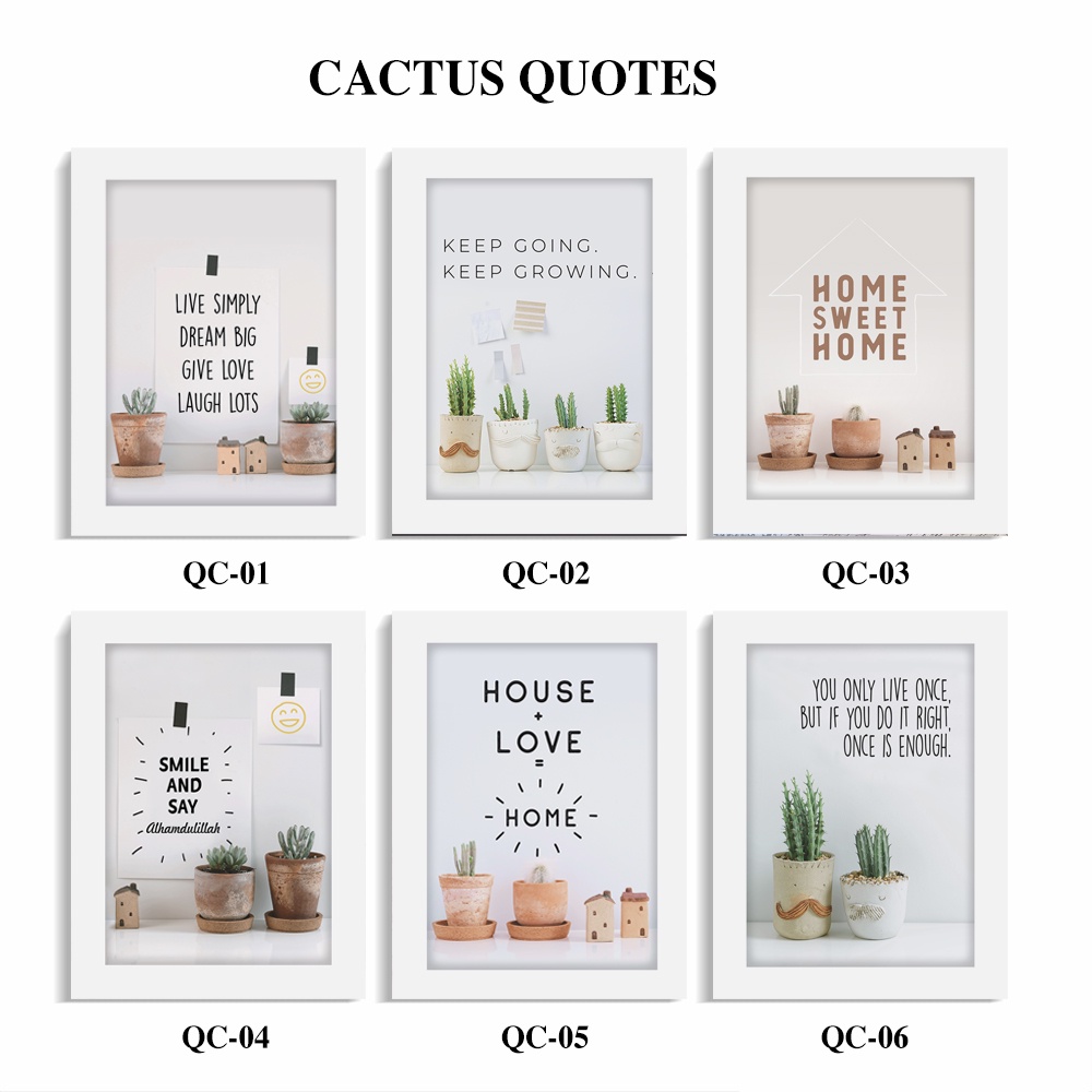 Pajangan dinding aesthetic Hiasan dinding Rumah Dekorasi Kamar Tidur Walldecor Quotes kaktus Alhamdulillah