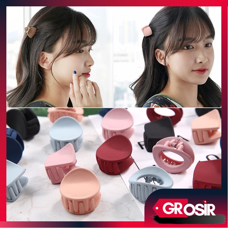 Grosir - F929 Jepitan Bentuk Bulat &amp; Persegi / Jedai Mini / Jepit Rambut Doff / Aksesoris Rambut