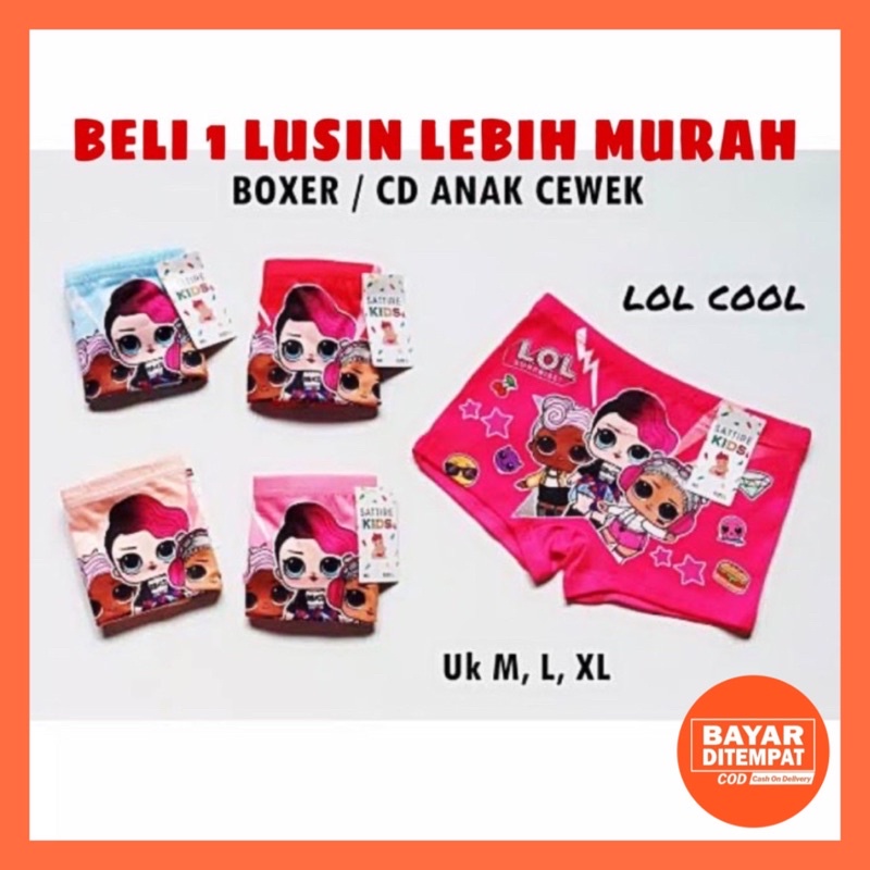 1 Lusin CD Celana Dalam Anak Bayi Perempuan Cewek 2 3 4 5 Tahun Motif LOL CD Kancut Cawet Anak Cewek