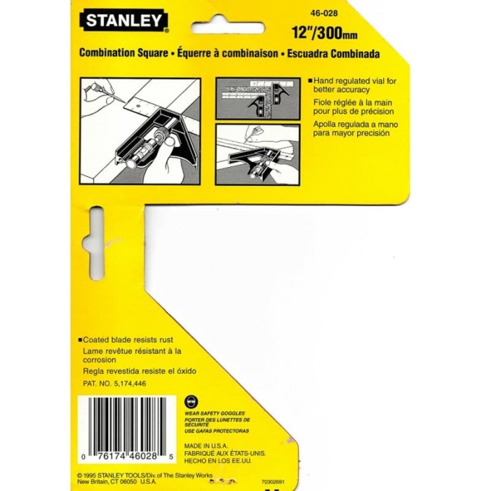 

STANLEY Combination Square 12" (300mm) / Penggaris Siku Kombinasi promo
