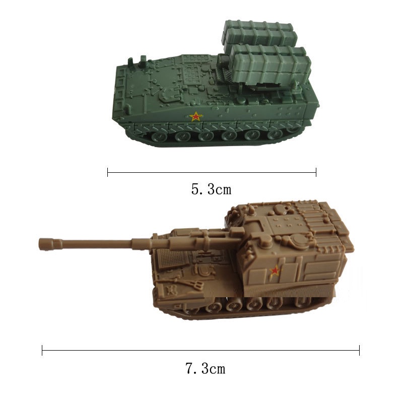 4pcs Mainan Model Tank Militer PLZ-05 Red Arrow 10 Mini Skala 1 / 144