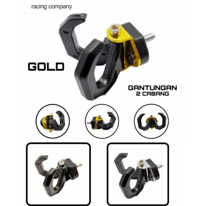 GANTUNGAN BARANG MOTOR MATIC MODEL 2 CABANG CNC IMPOR CONTELAN MOTOR HOOK BESI UNIVERSAL motor