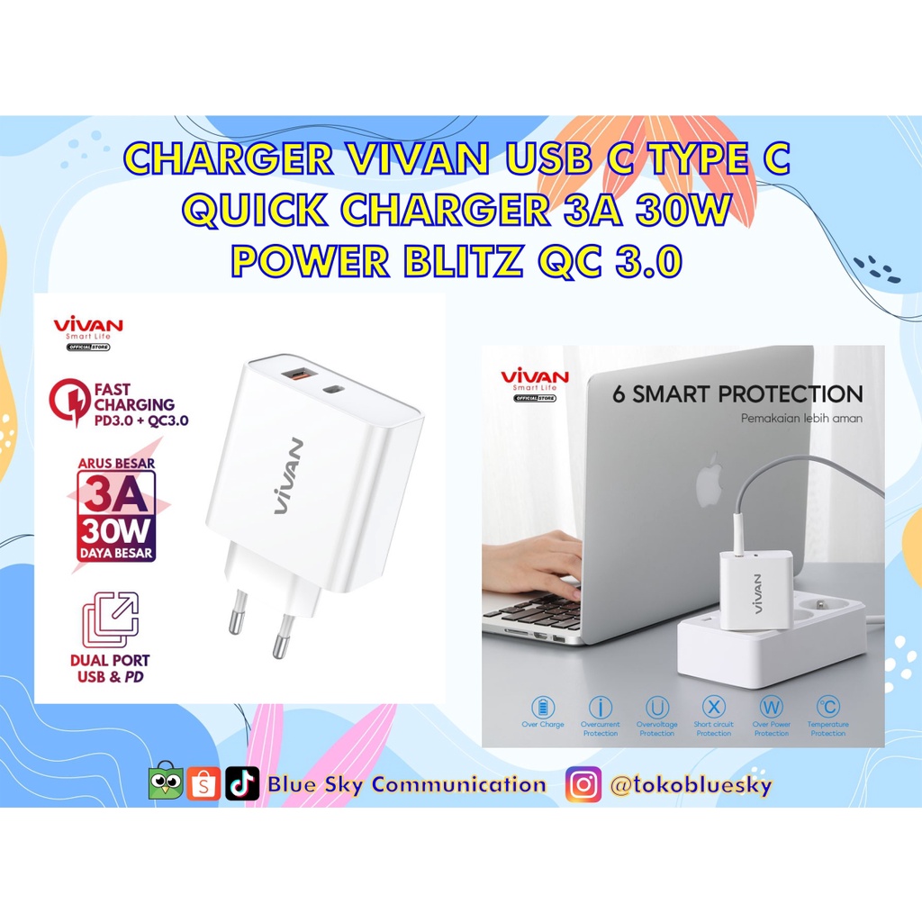 POWER BANK VIVAN 10.000MAH 2 INPUT 3 OUTPUT VPB-W12 QC 3.0 MAGNETIC