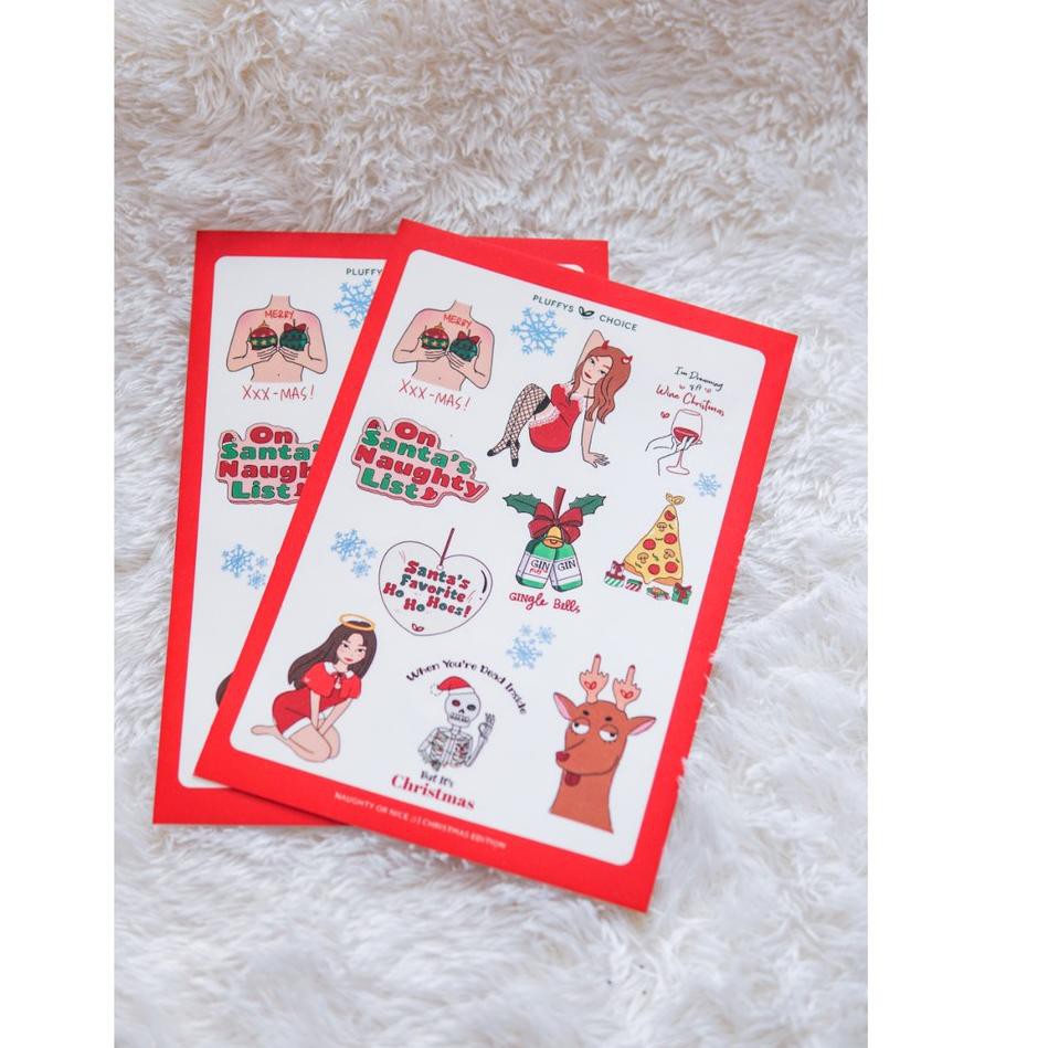 

Best seller Pluffyschoice Naughty & Nice Christmas A5 Sticker Pack Special Edition V38G02 trimz