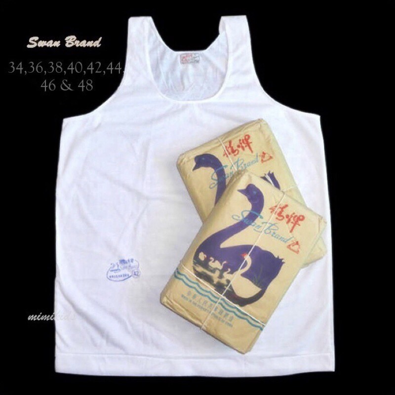 Kaos Kutang / Kaos Dalam / Singlet Pria Swan Brand (1pcs) Size 34 36 38 40 42/HARGA TERMURAH