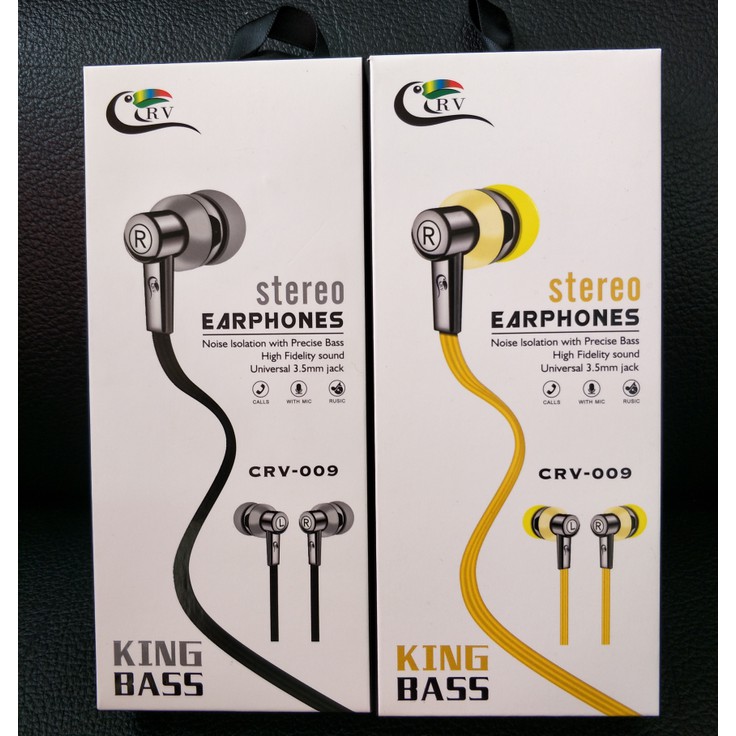 Earphone Original CRV 009 With Mic Headphones Headset Headphone