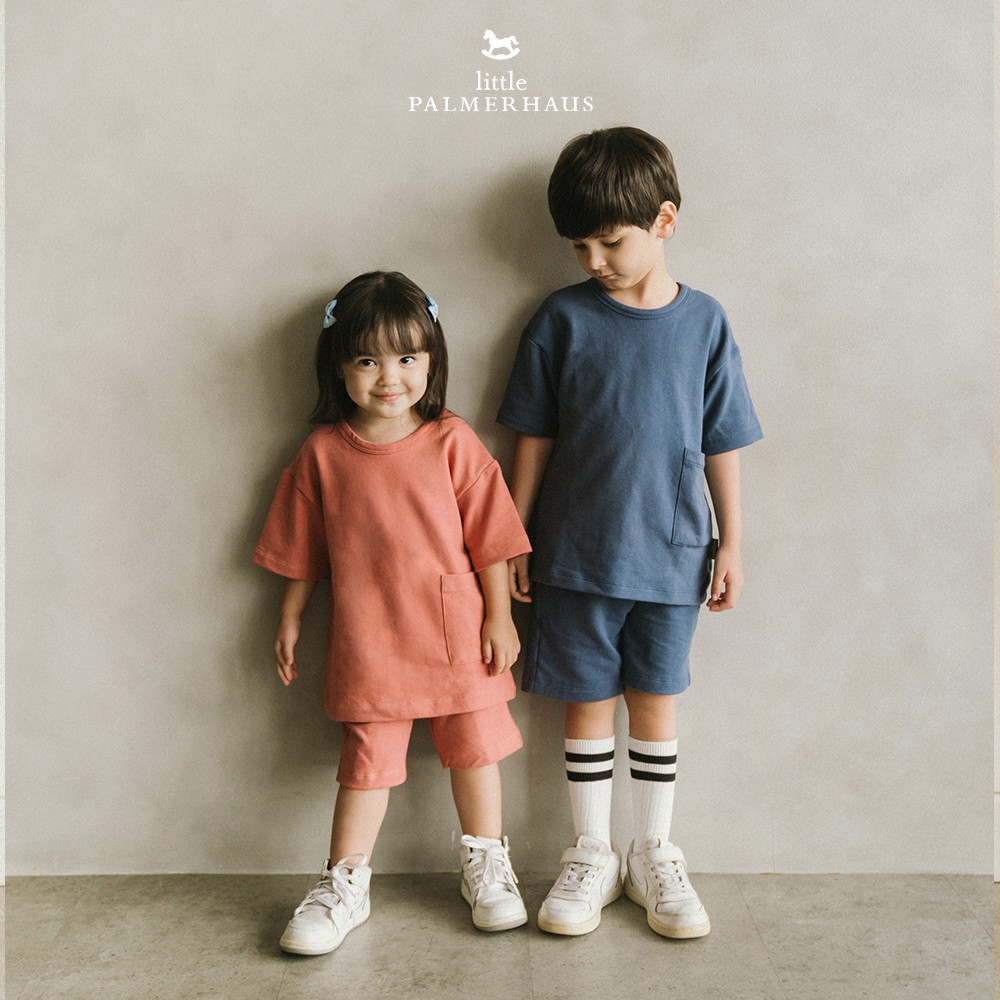 PROMO 7.7 PROMO BAJU LEBARAN Little Palmerhaus Oversized Tee Kaos Anak Laki-Laki/Perempuan Relax Jersey Shorts Celana anak 1-6 th