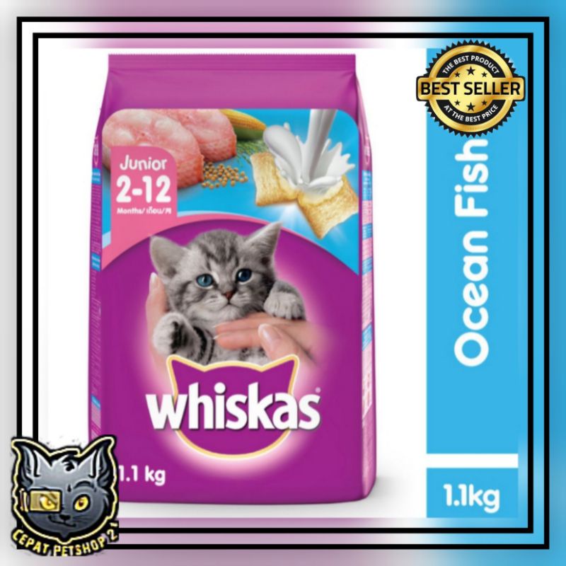 whiskas junior oceanfish 1,1kg freshpack / makanan kucing whiskas junior oceanfish