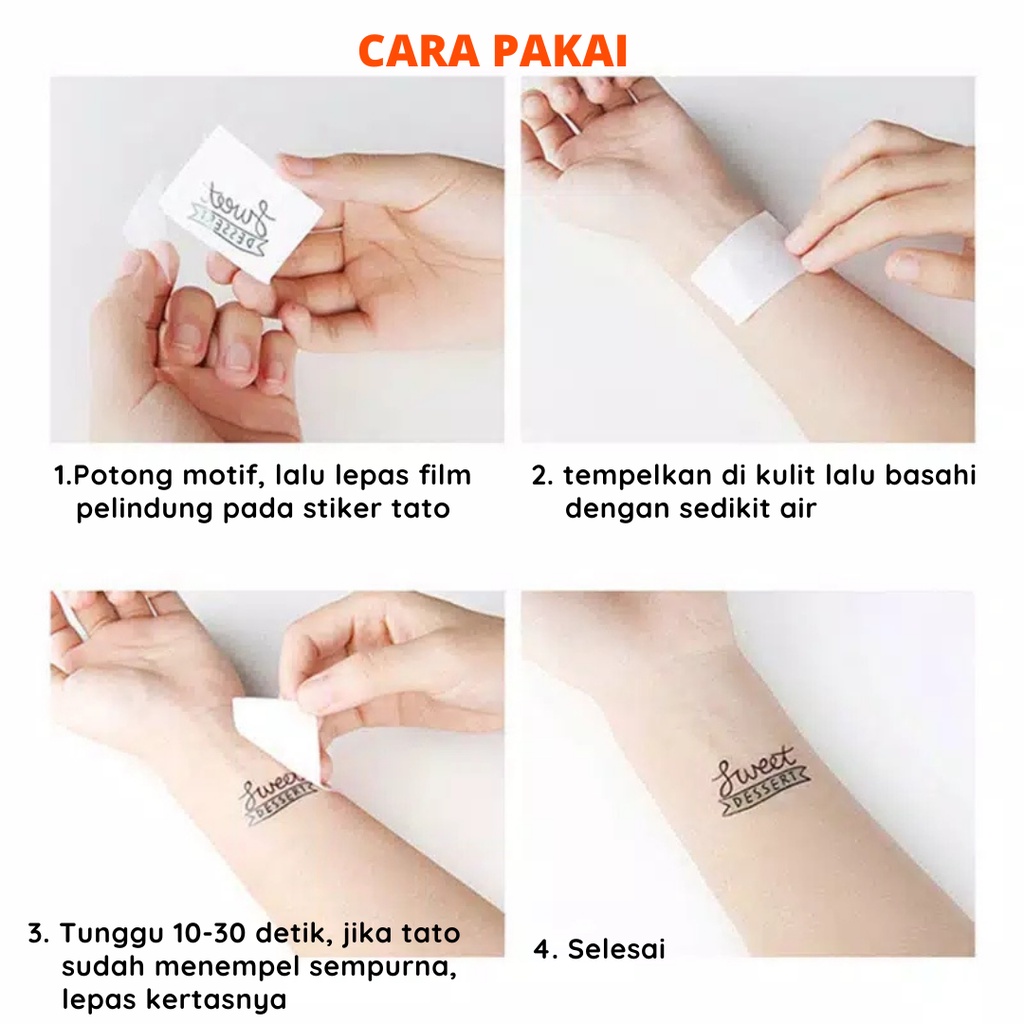 Stiker Tattoo kode N01-N15 | Tato Temporer | Waterproof