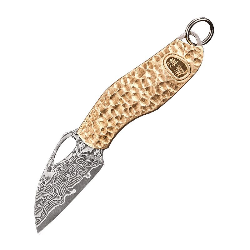 HX OUTDOORS Damascus knife tactical Pocket Knives, brass handle Survival Neck Knife,Camping Rescue