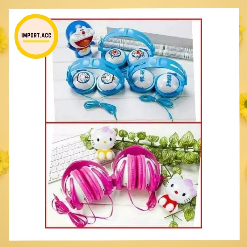 Headphone Karakter Bando Jumbo HL885 / Headset Doraemon Dan Helokitty