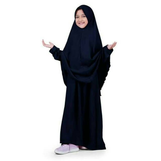 Baju Gamis Baju Syar'i Anak Perempuan Navy Polos